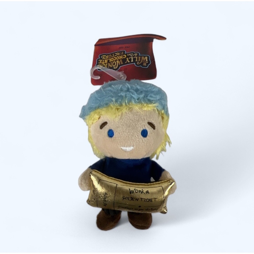 Willy Wonka Golden Ticket 6" Plush Squeaker Dog Toy Charlie Chocolate Factory